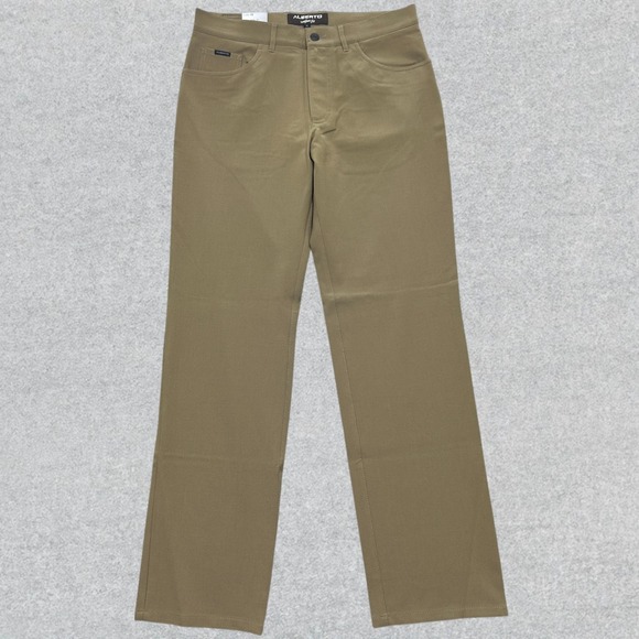 NEW Alberto Ceramica Pants Mens 48 (34x32) Beige Straight Performance Stretch - Picture 1 of 15